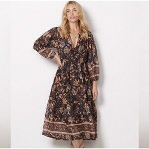 Sundry Evereve Womens Felicity Boho Midi Dress Size S Small Gypsy NEW